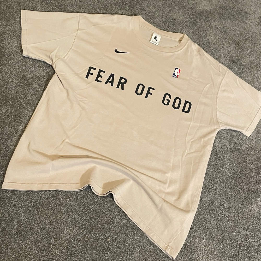 Fear of God Cream Tee x Nike NBA warm up rare tee, streetwear Men’s M